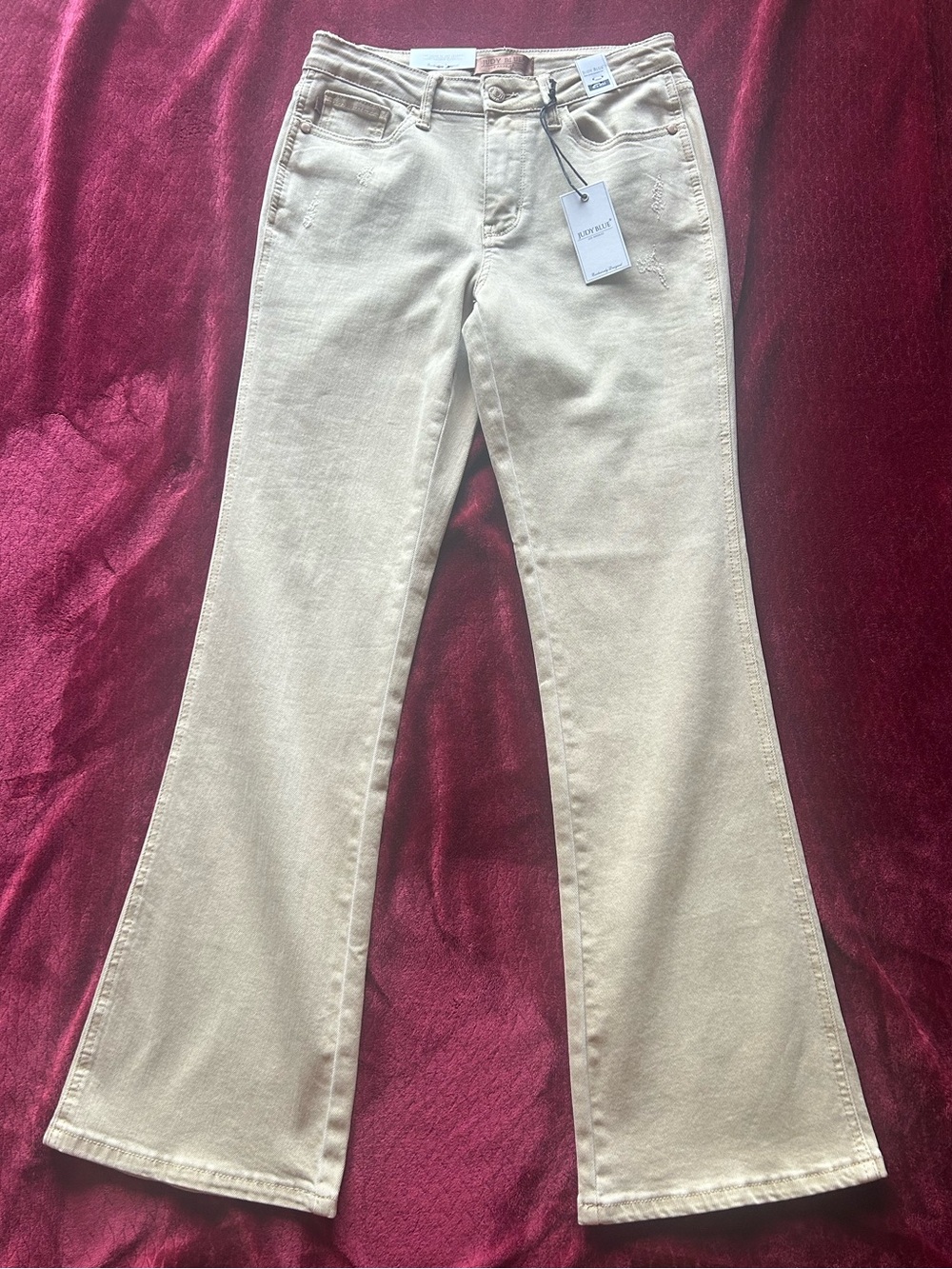 Judy Blue Golden Tan Mid Rise Stretch Denim Boot Cut Jeans New - Picture 2 of 7
